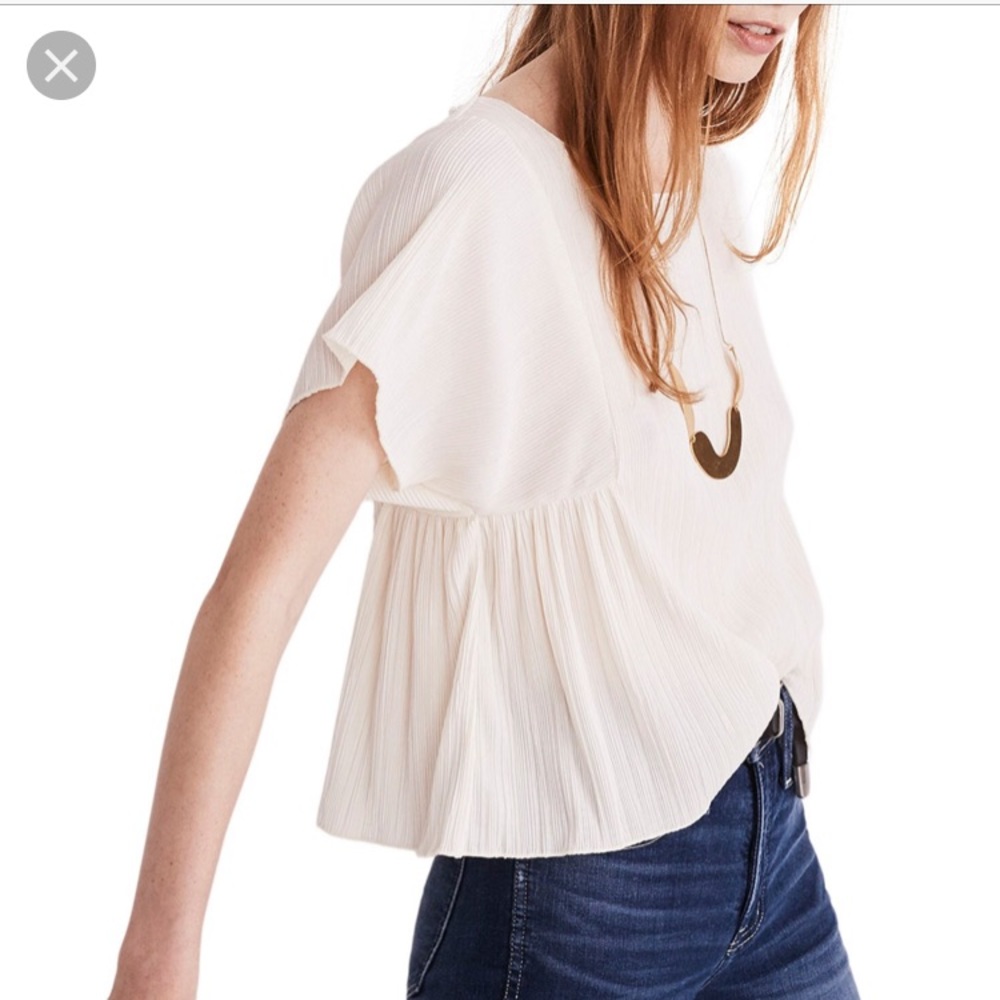 Madewell scoop neck pleat top